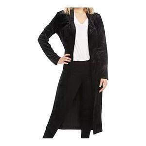Wayf La Roux Black Velvet Velour Clasp Belted Whimsical Goth Robe Size Small